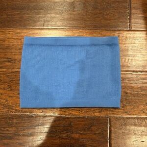 Blue Ribbed Women's Tube top